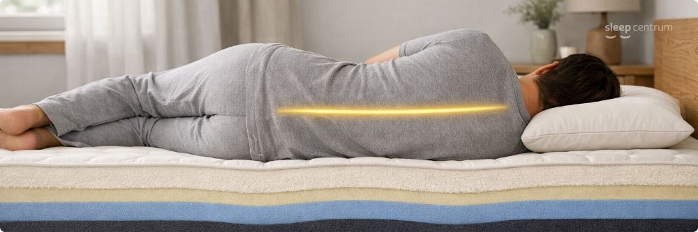 Správná poloha páteře při spánku na boku - Sleep Centrum